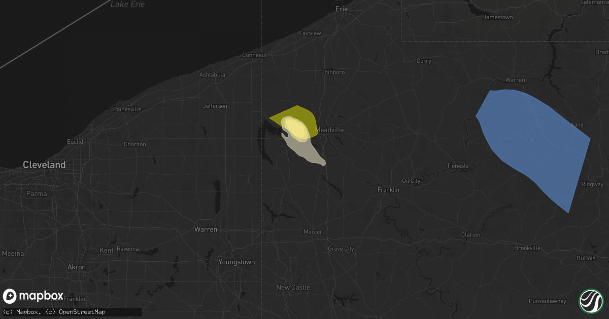 Hail map in Atlantic, PA on September 2, 2026