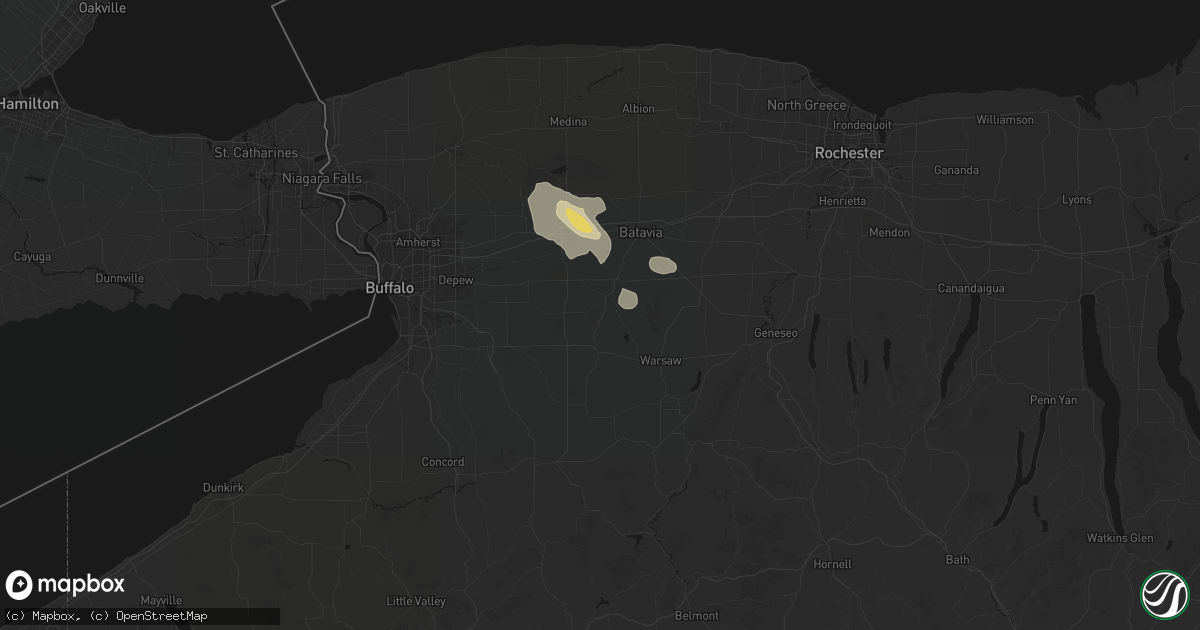 Hail map in Attica, NY on September 2, 2026