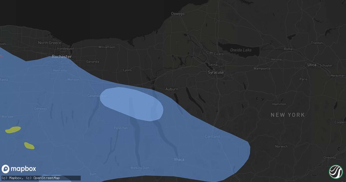 Hail map in Auburn, NY on September 2, 2026