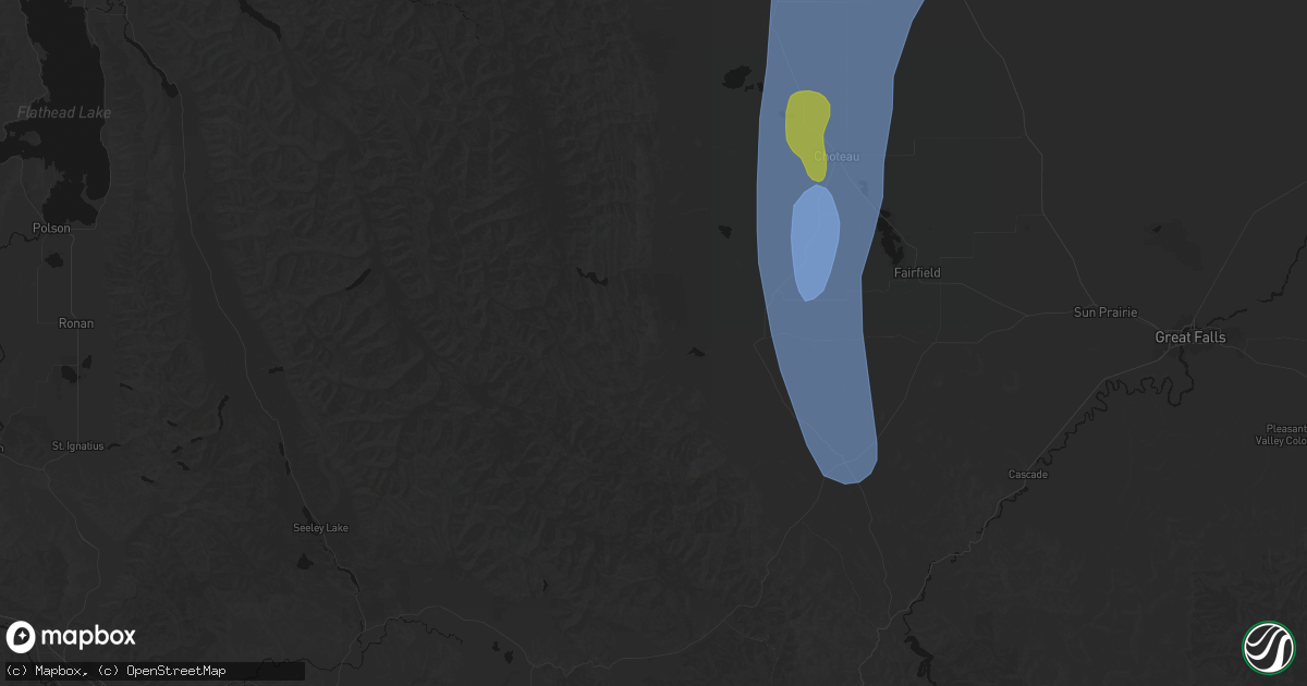 Hail map in Augusta, MT on September 2, 2026