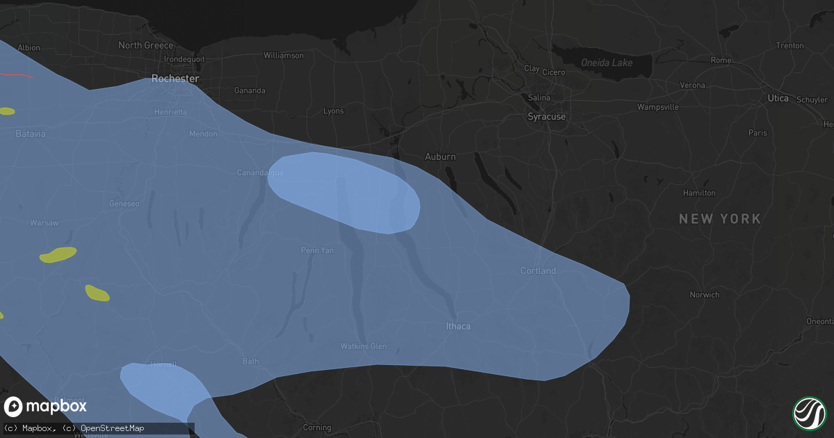 Hail map in Aurora, NY on September 2, 2026