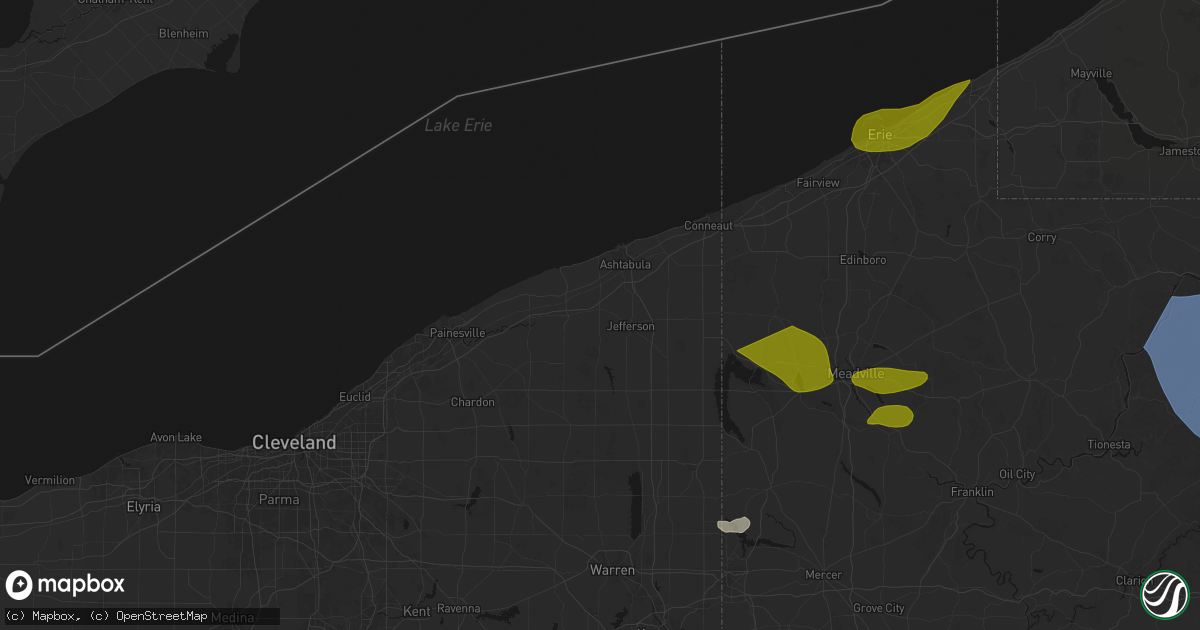 Hail map in Austinburg, OH on September 2, 2026