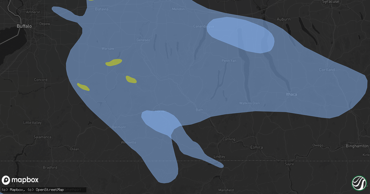 Hail map in Avoca, NY on September 2, 2026