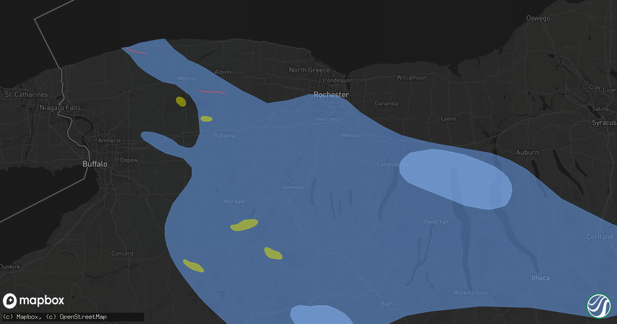 Hail map in Avon, NY on September 2, 2026