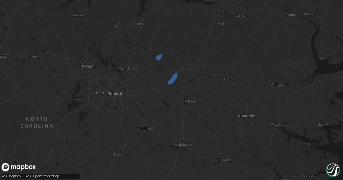 Hail map in Bailey, NC on September 2, 2026