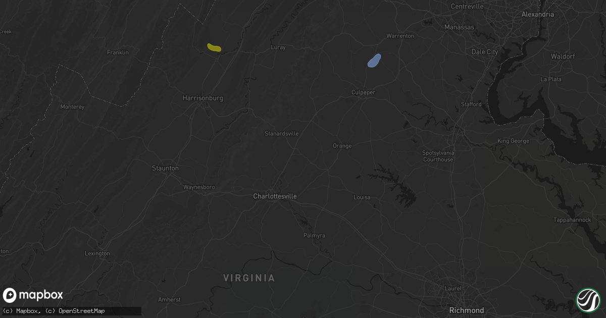 Hail map in Barboursville, VA on September 2, 2026