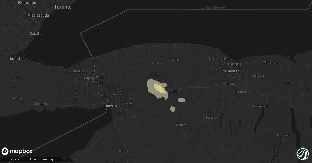 Hail map in Basom, NY on September 2, 2026