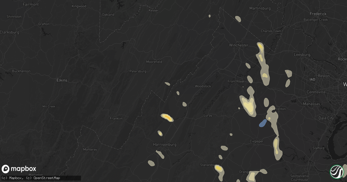 Hail map in Basye, VA on September 2, 2026