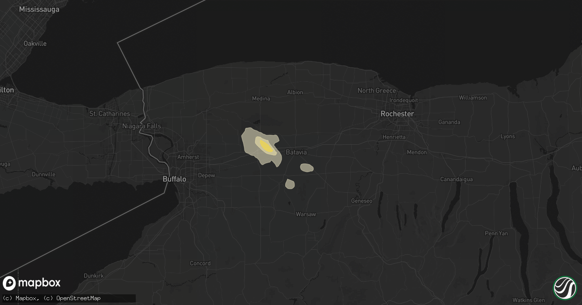 Hail map in Batavia, NY on September 2, 2026
