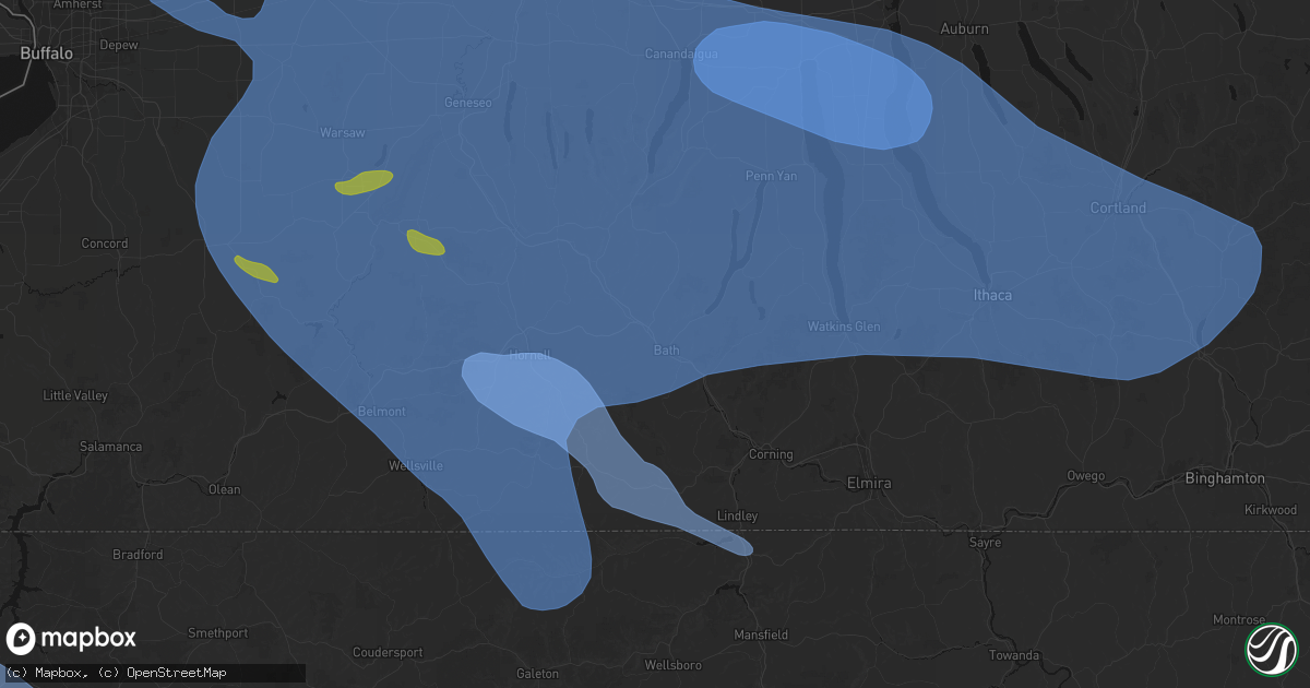 Hail map in Bath, NY on September 2, 2026