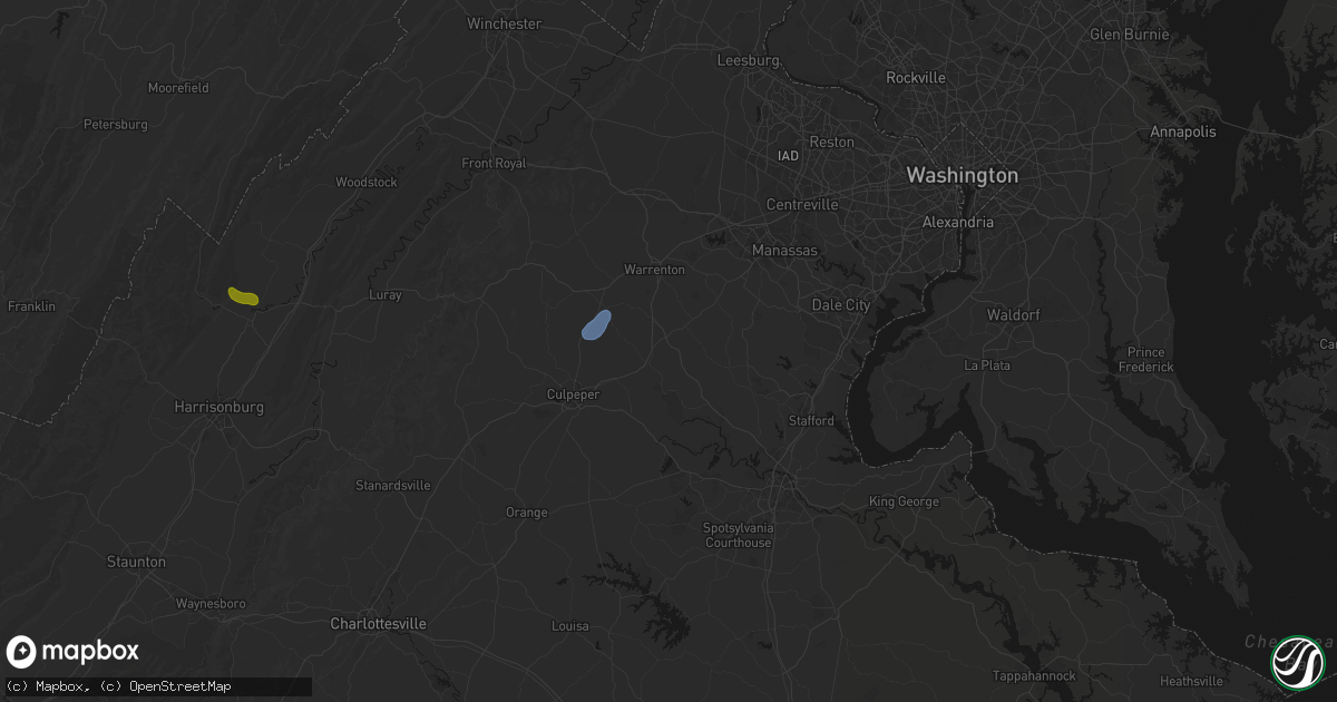 Hail map in Bealeton, VA on September 2, 2026