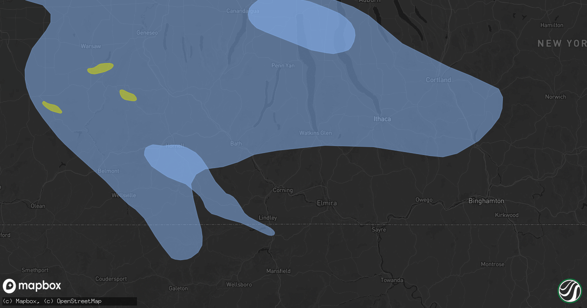 Hail map in Beaver Dams, NY on September 2, 2026