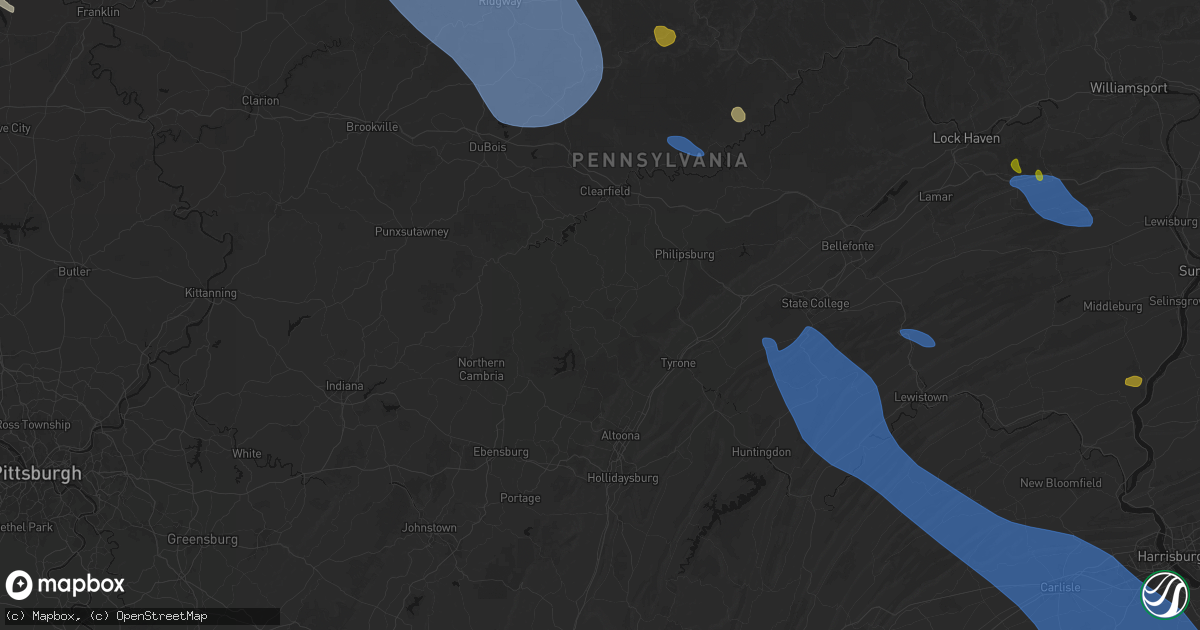 Hail map in Beccaria, PA on September 2, 2026