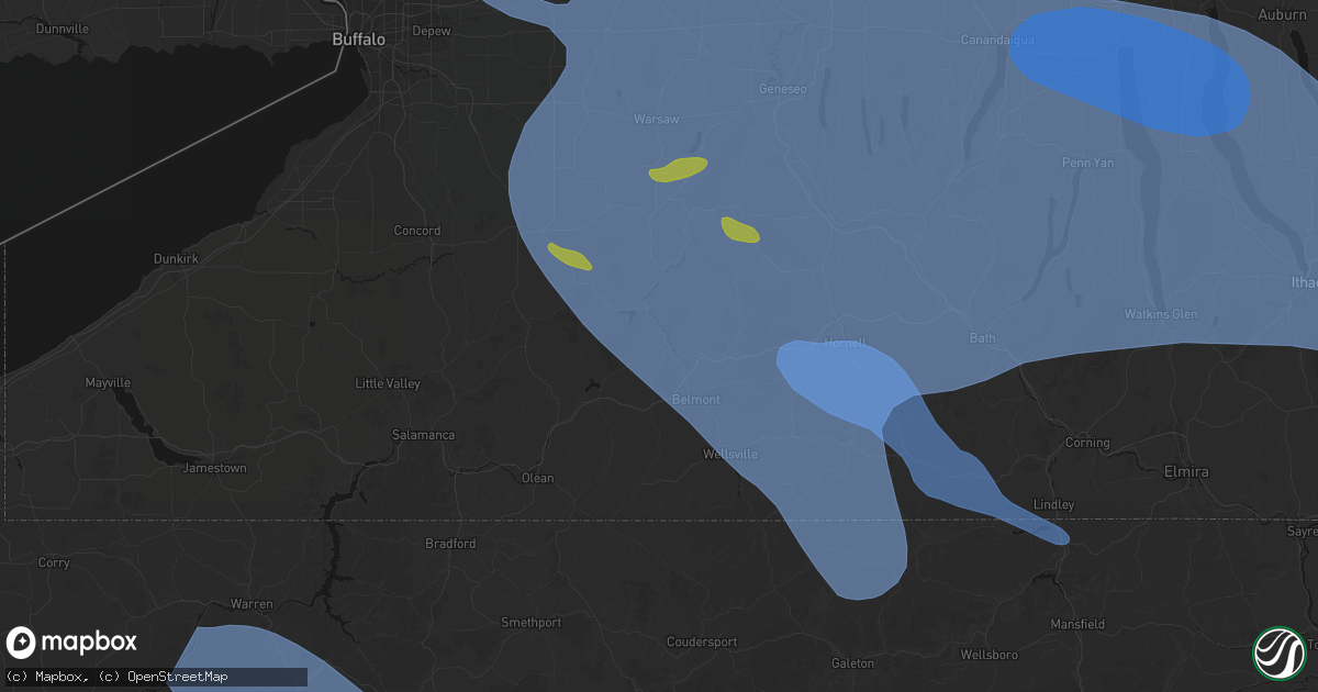 Hail map in Belfast, NY on September 2, 2026