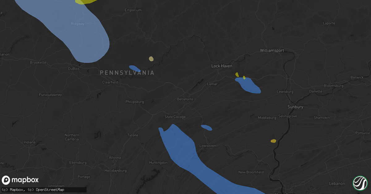 Hail map in Bellefonte, PA on September 2, 2026