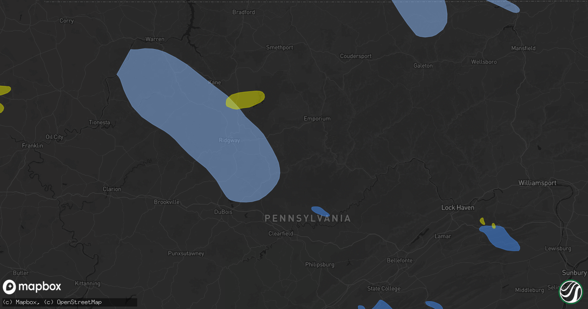 Hail map in Benezett, PA on September 2, 2026