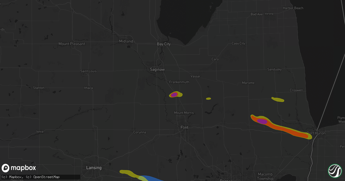 Hail map in Birch Run, MI on September 2, 2026