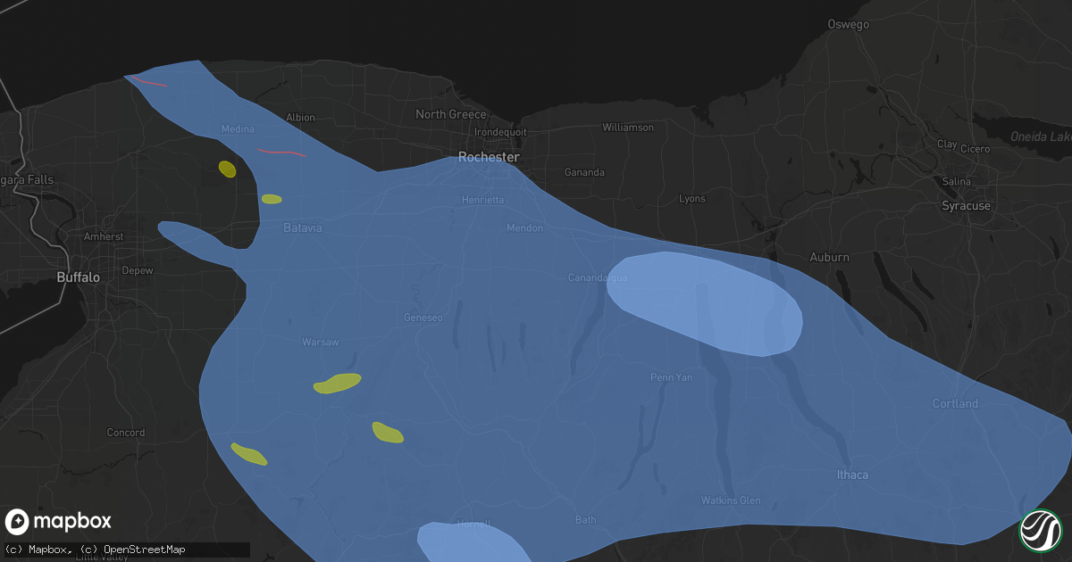Hail map in Bloomfield, NY on September 2, 2026