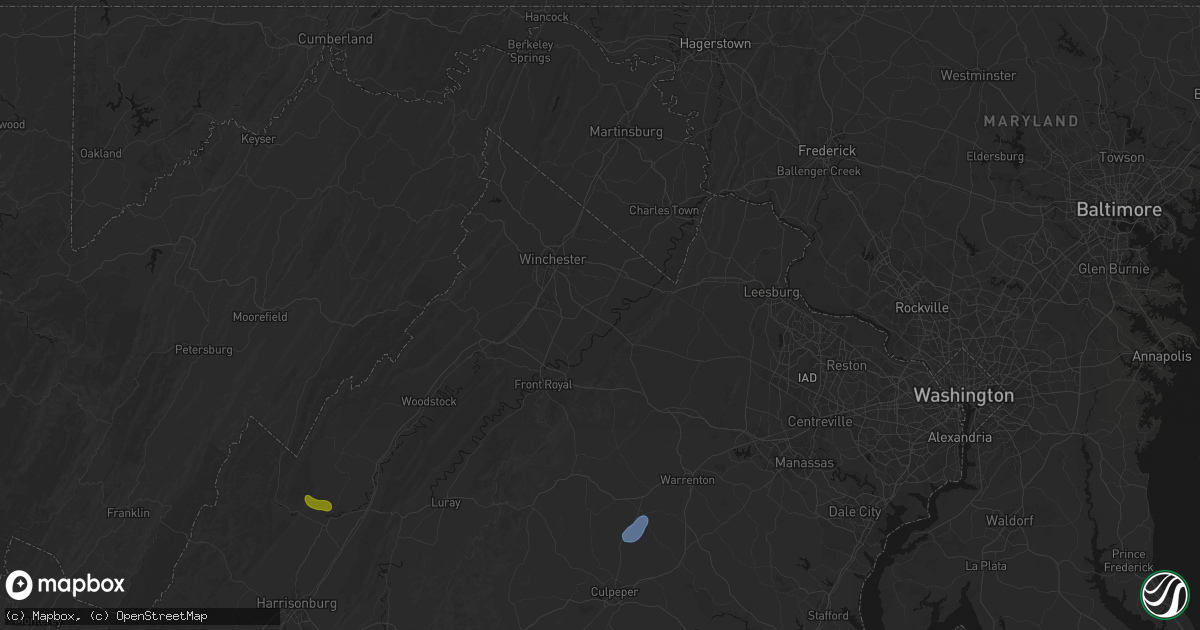 Hail map in Boyce, VA on September 2, 2026