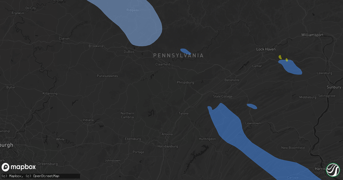 Hail map in Brisbin, PA on September 2, 2026