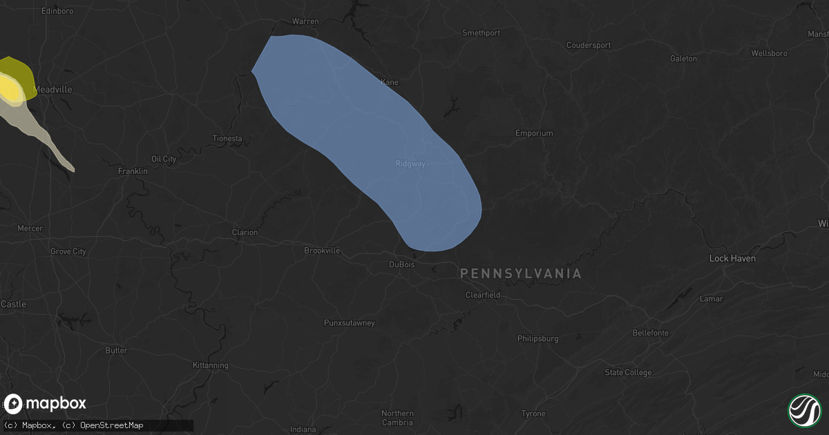 Hail map in Brockport, PA on September 2, 2026