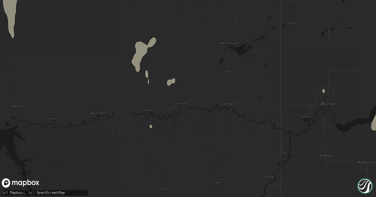 Hail map in Brockton, MT on September 2, 2026