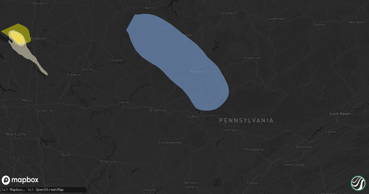 Hail map in Brockway, PA on September 2, 2026