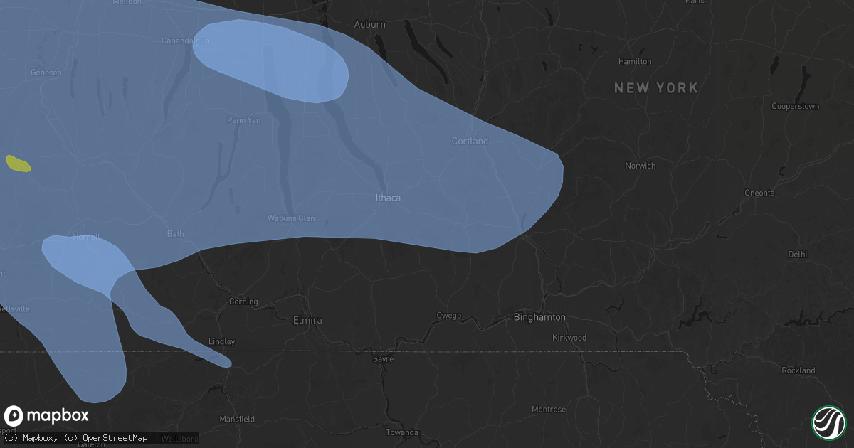 Hail map in Brooktondale, NY on September 2, 2026