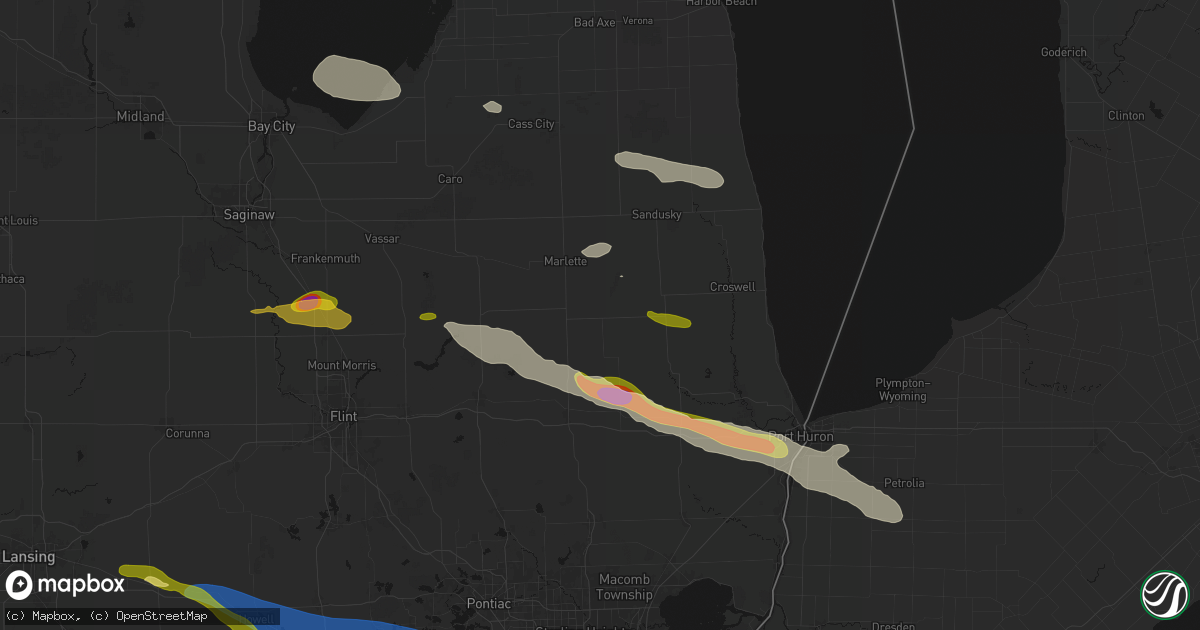 Hail map in Brown City, MI on September 2, 2026