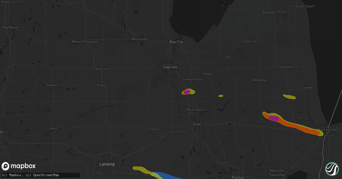 Hail map in Burt, MI on September 2, 2026