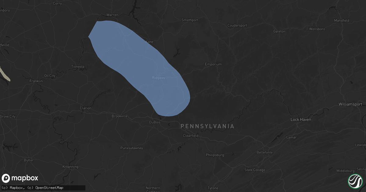 Hail map in Byrnedale, PA on September 2, 2026