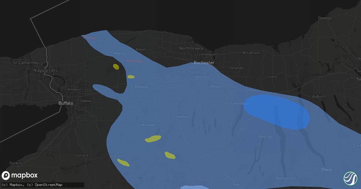 Hail map in Caledonia, NY on September 2, 2026
