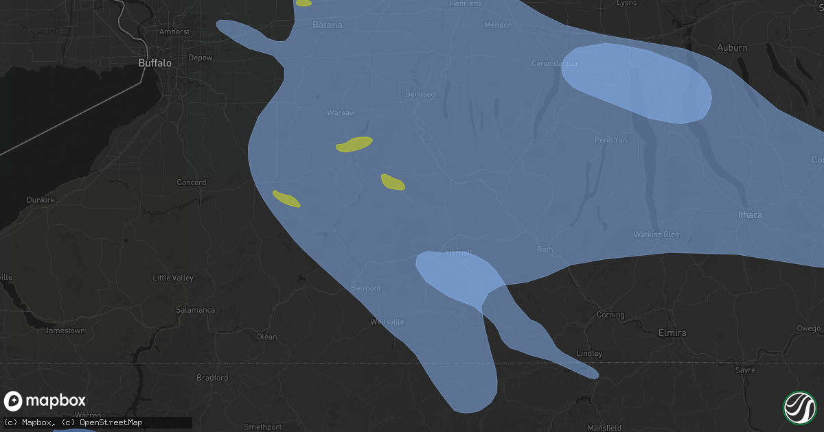 Hail map in Canaseraga, NY on September 2, 2026