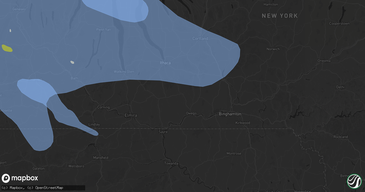 Hail map in Candor, NY on September 2, 2026