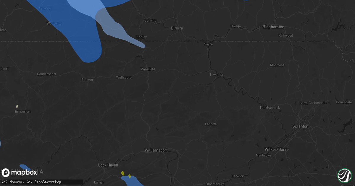 Hail map in Canton, PA on September 2, 2026