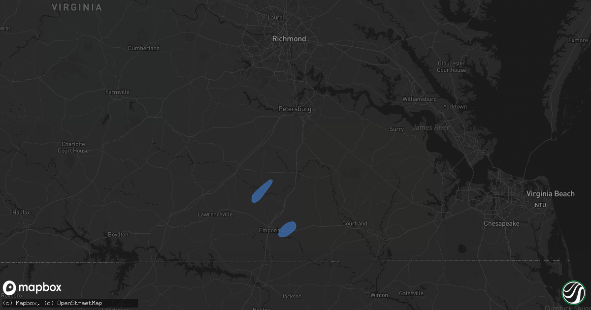 Hail map in Carson, VA on September 2, 2026