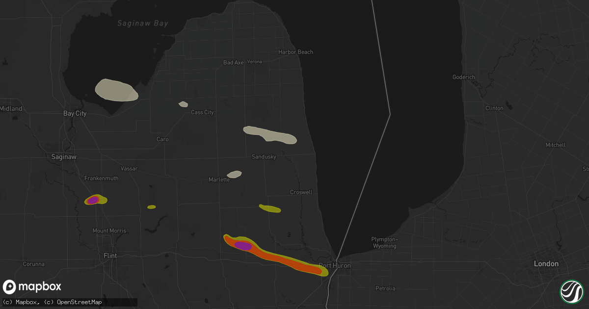 Hail map in Carsonville, MI on September 2, 2026