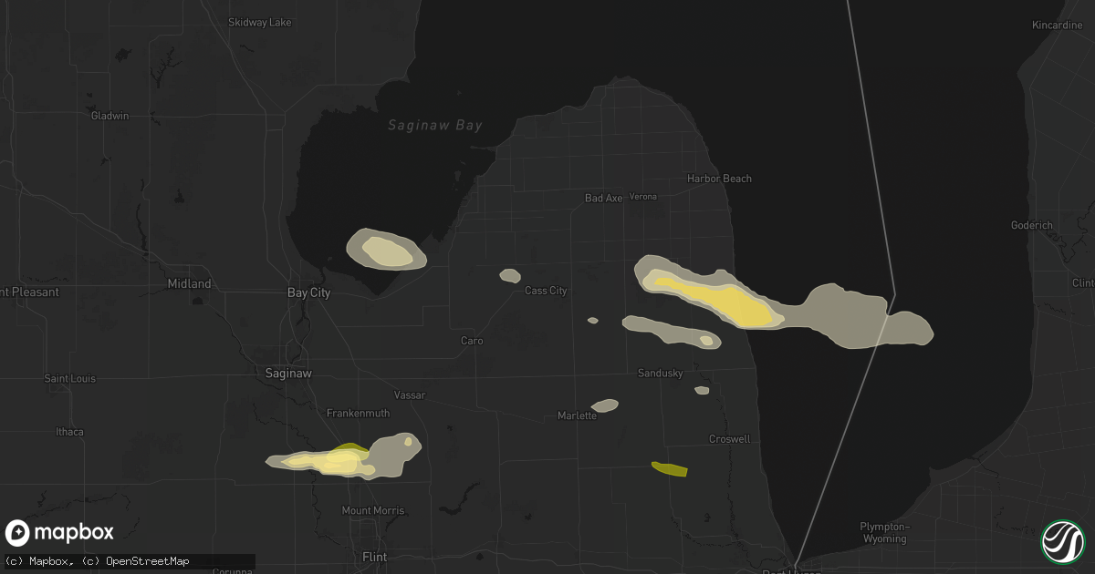 Hail map in Cass City, MI on September 2, 2026