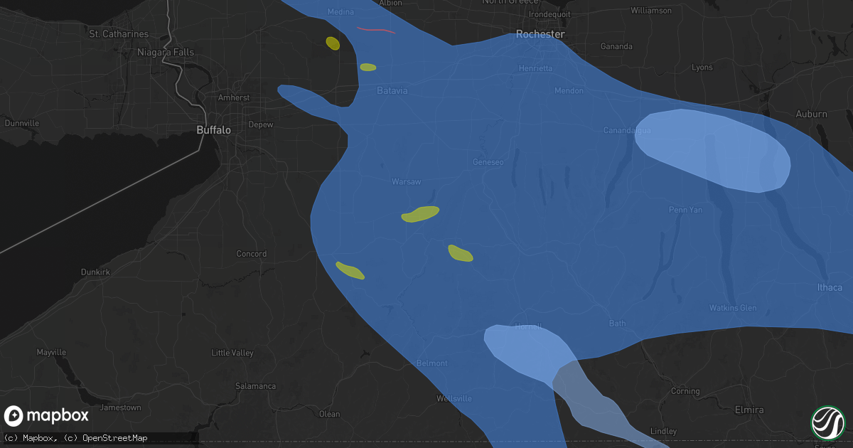 Hail map in Castile, NY on September 2, 2026