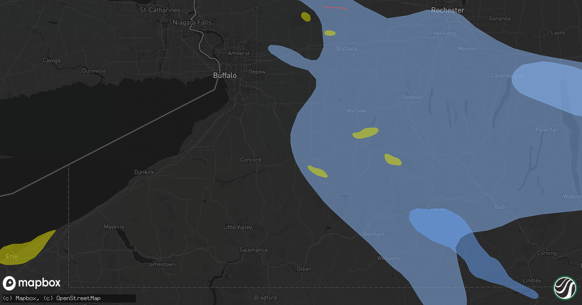 Hail map in Chaffee, NY on September 2, 2026