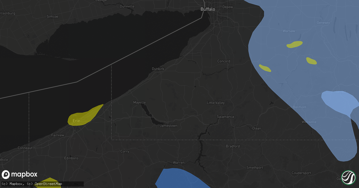 Hail map in Cherry Creek, NY on September 2, 2026