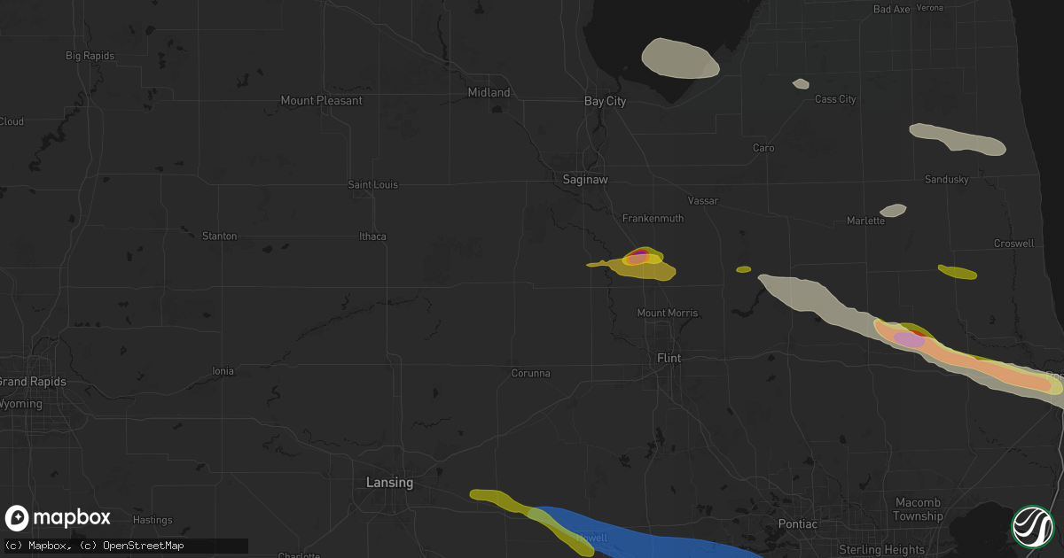 Hail map in Chesaning, MI on September 2, 2026