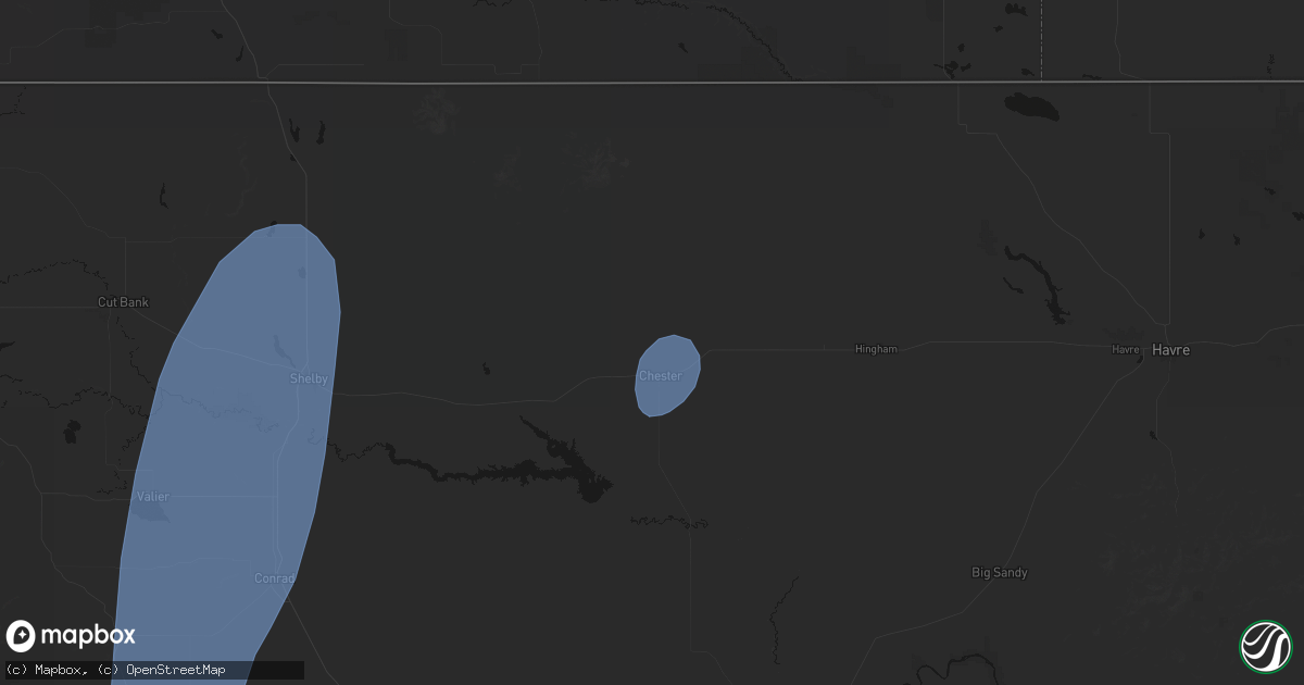 Hail map in Chester, MT on September 2, 2026