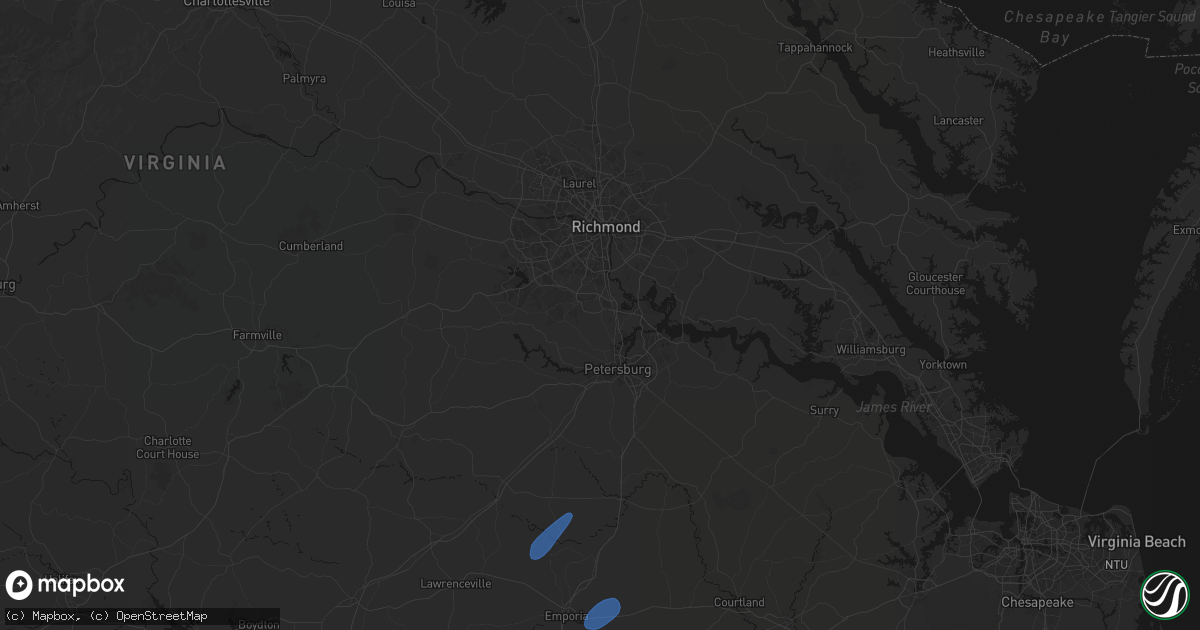 Hail map in Chester, VA on September 2, 2026