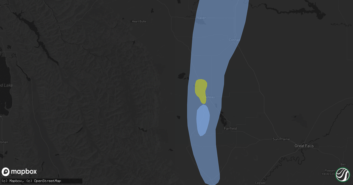 Hail map in Choteau, MT on September 2, 2026