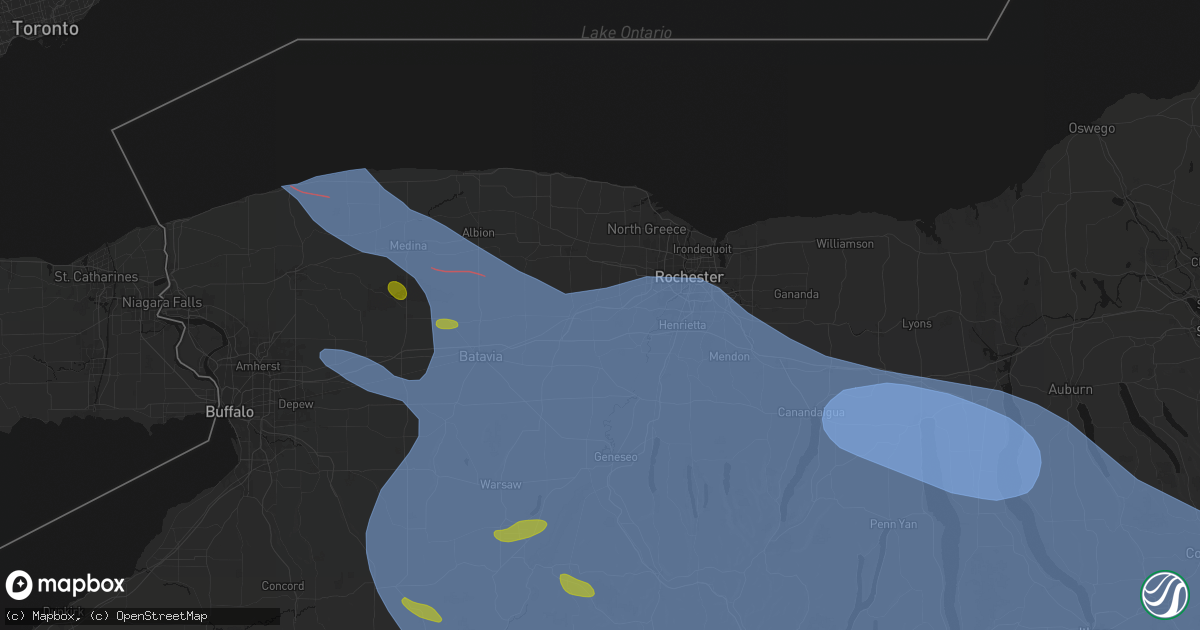 Hail map in Churchville, NY on September 2, 2026
