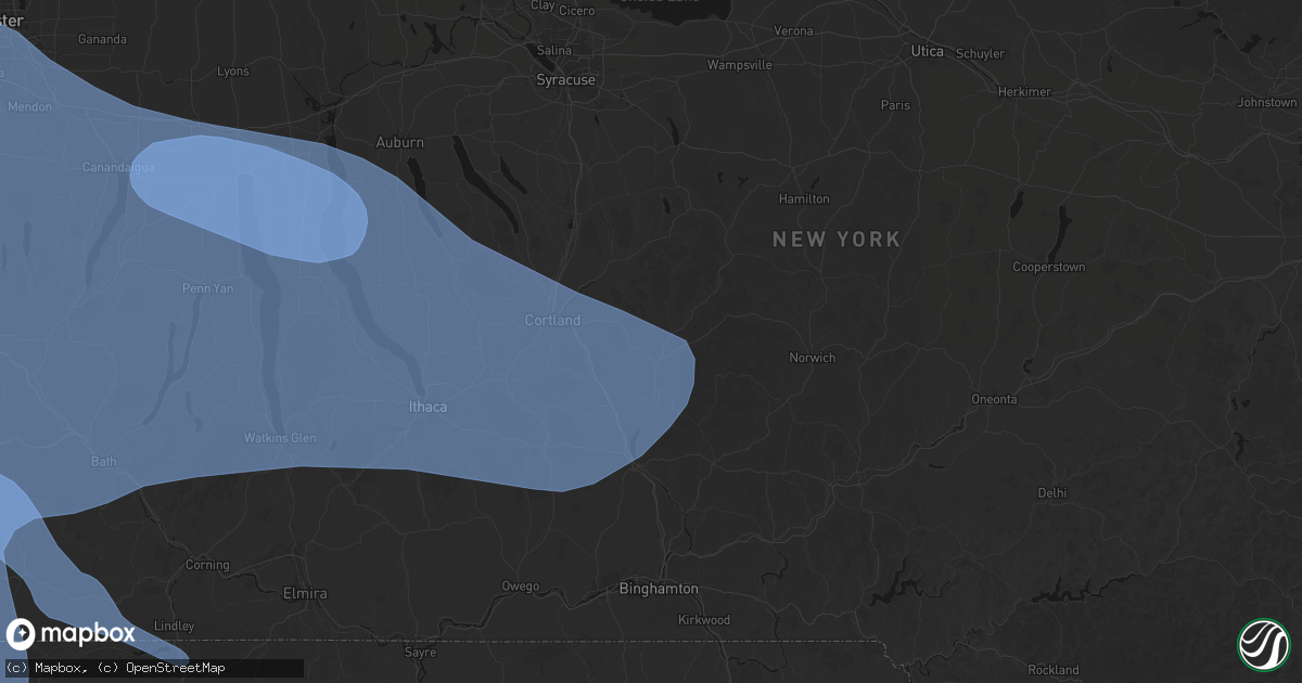 Hail map in Cincinnatus, NY on September 2, 2026