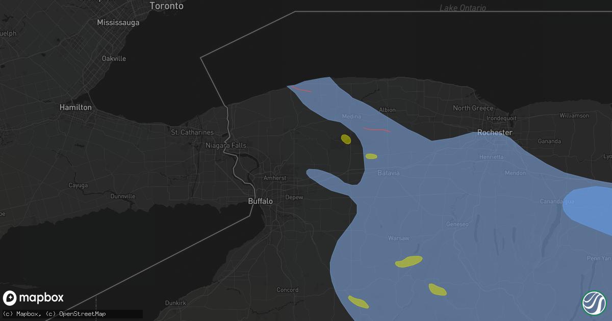 Hail map in Clarence Center, NY on September 2, 2026