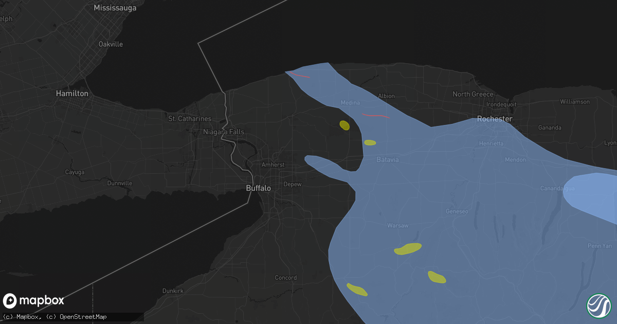 Hail map in Clarence, NY on September 2, 2026