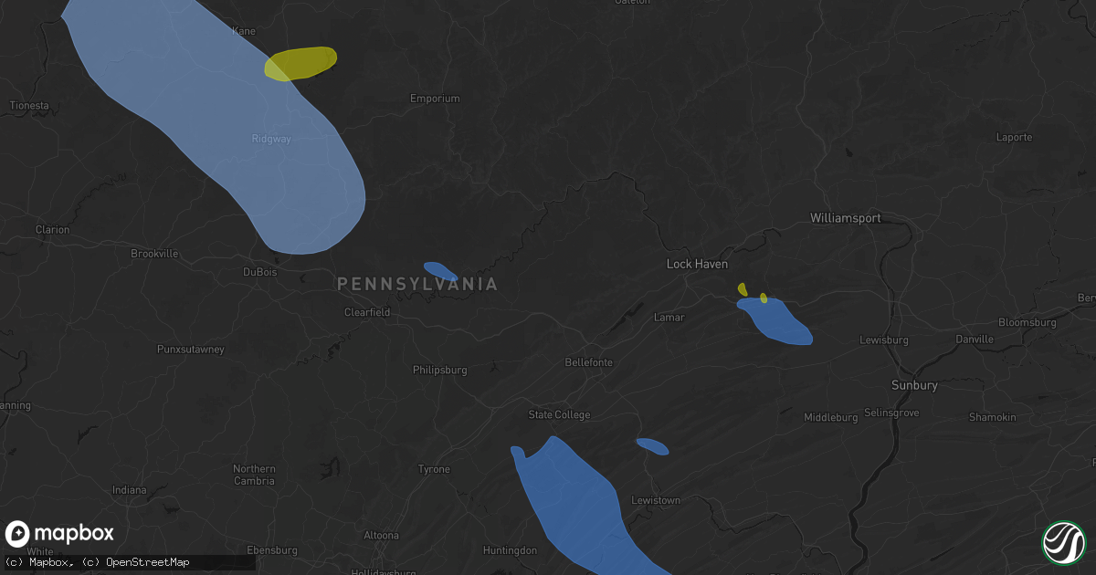 Hail map in Clarence, PA on September 2, 2026
